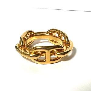 Hermes Chene Duncle Scarf Ring Gold
